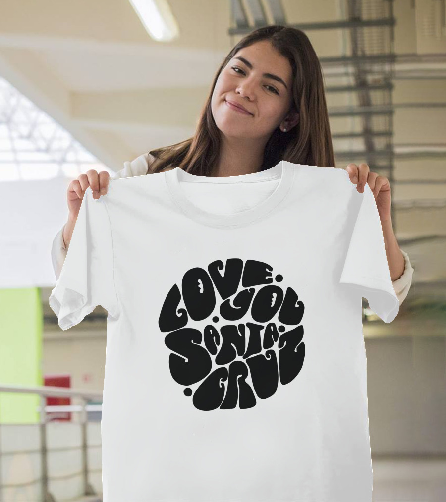 Love You Santa Cruz Retro Style Circle T-Shirt