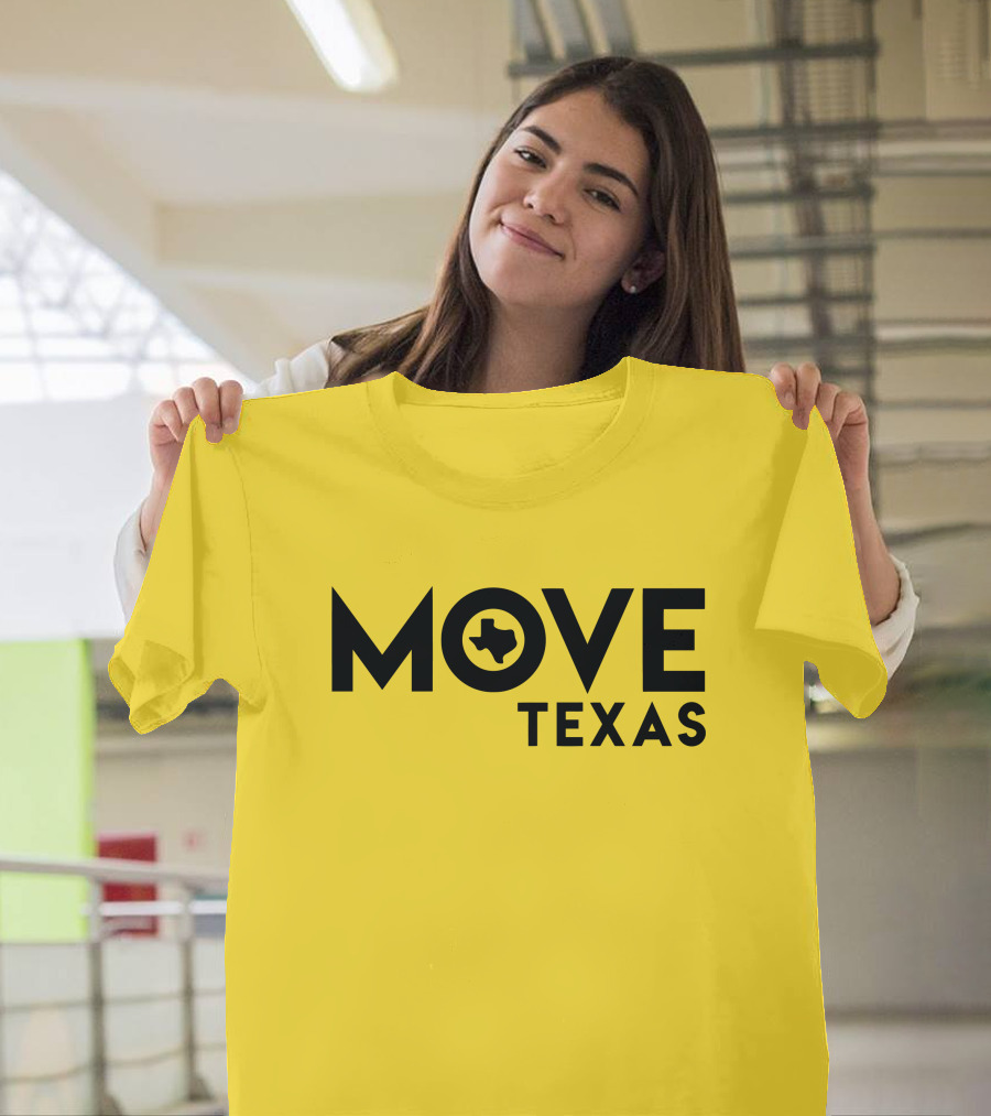 MOVE Texas Voter Engagement Logo Yellow Background T-Shirt