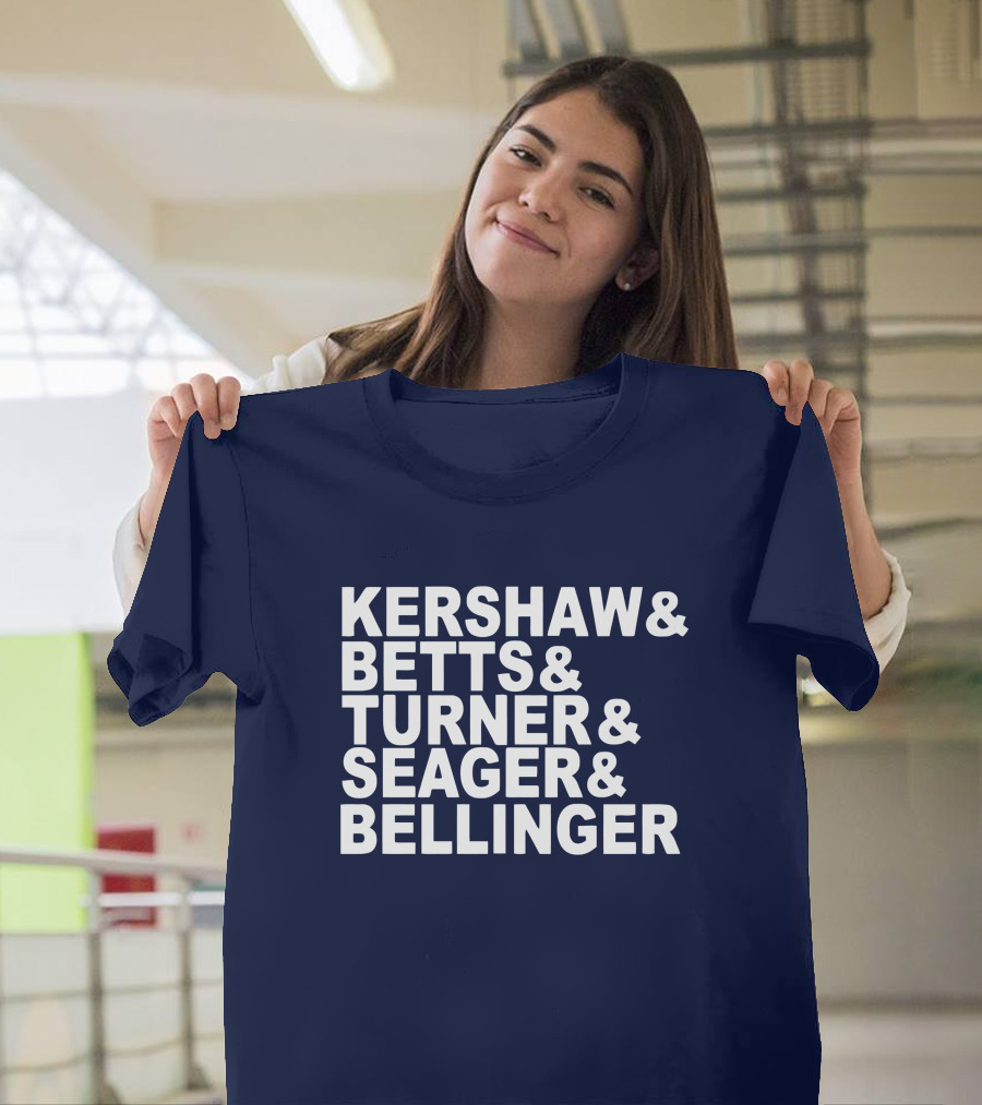 Kershaw Betts Turner Seager Bellinger Dodgers Fab Five T-Shirt