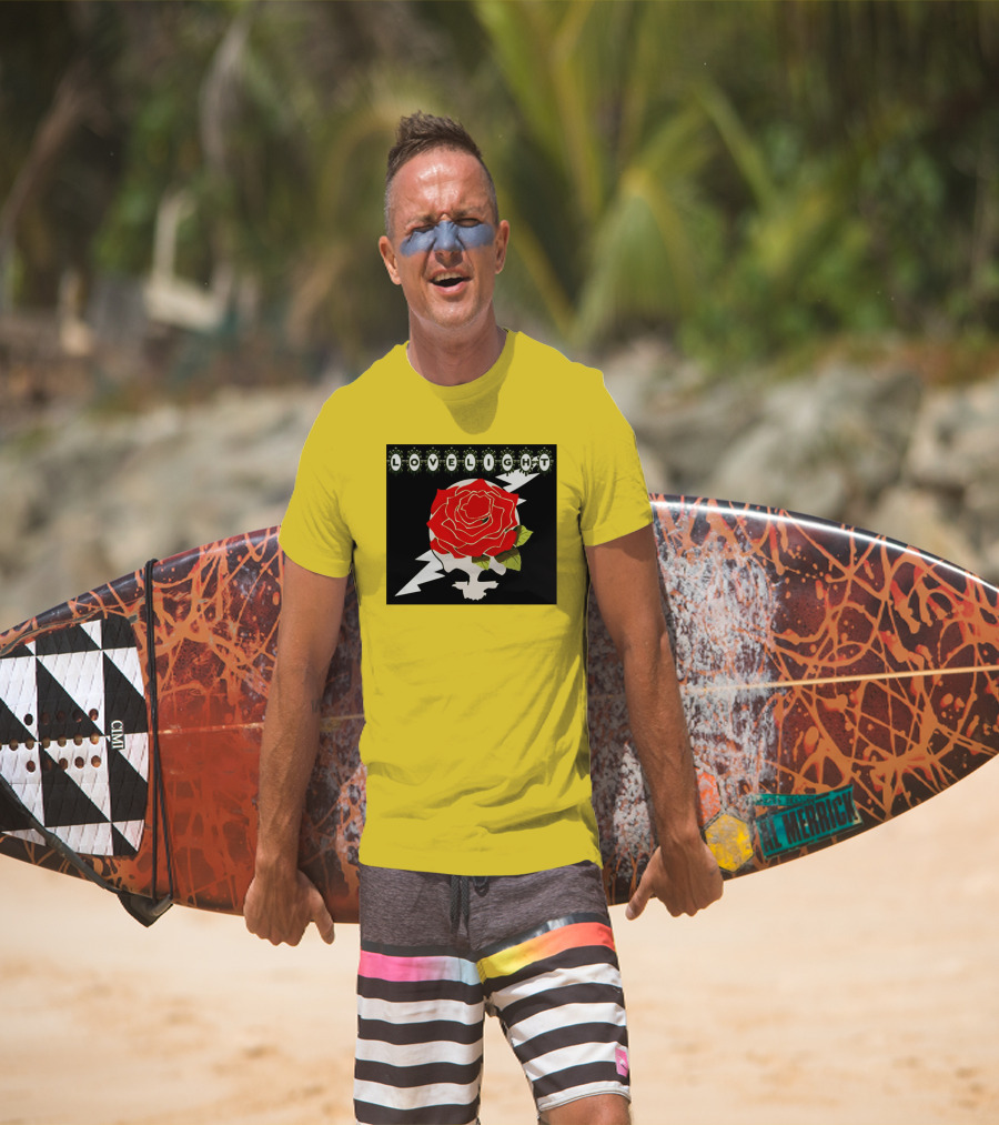 Lovelight Rose Skull With Lightning Bolt T-Shirt