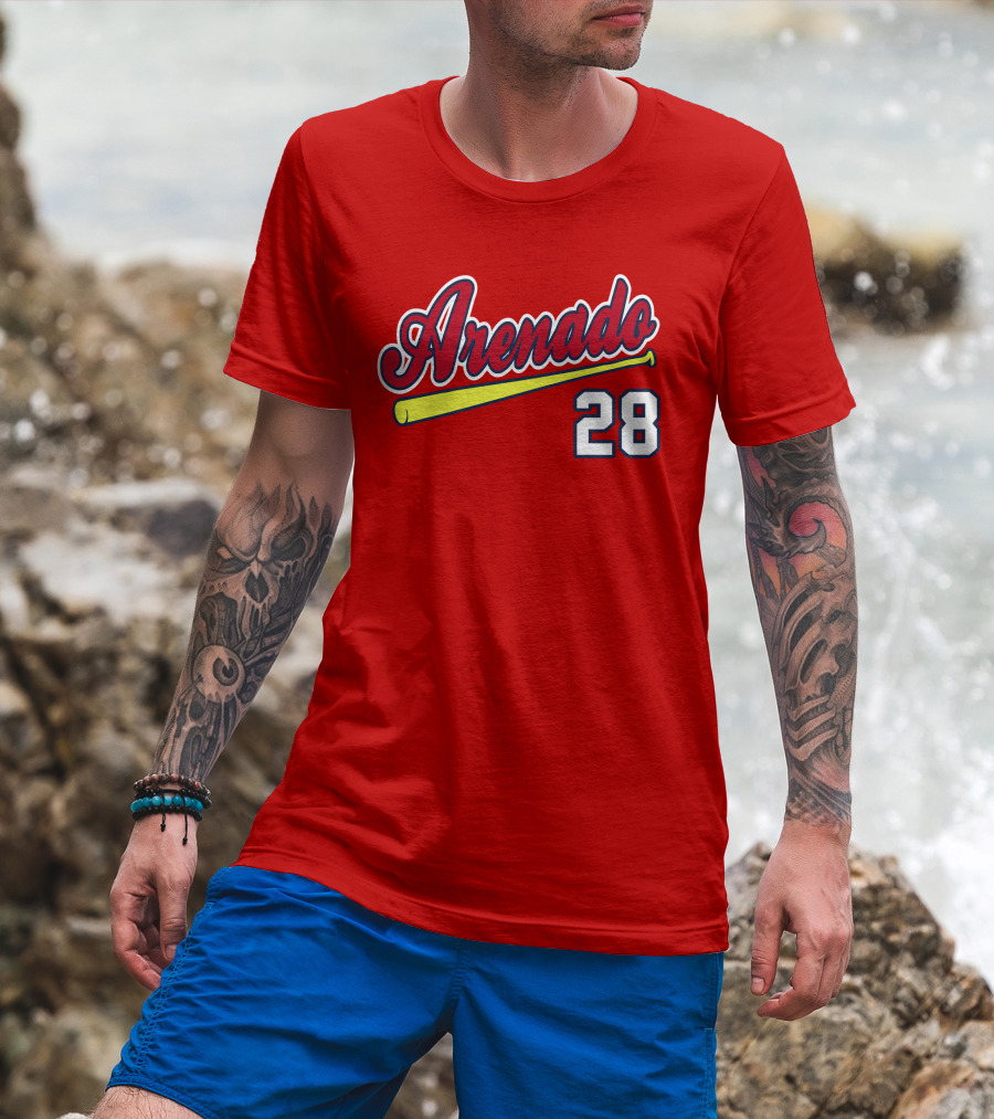 Arenado 28 Cardinals Baseball Bat Jersey T-Shirt