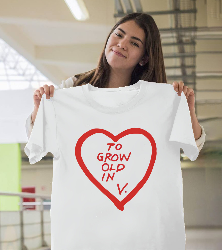 Wandavision To Grow Old In Love Red Heart Design V T-Shirt