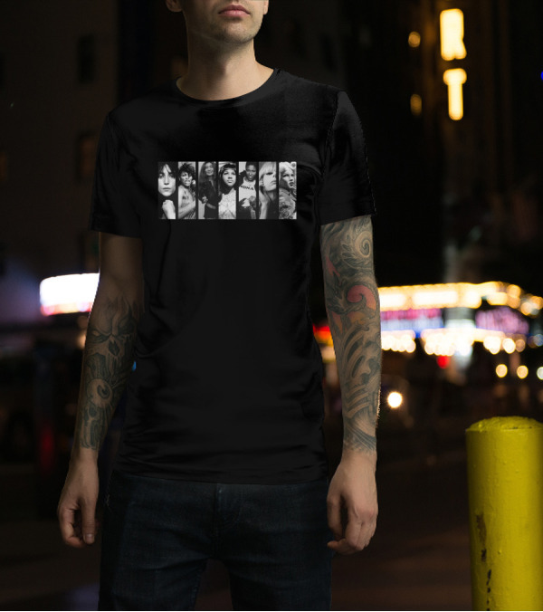 Midnight Radio Iconic Female Artists Black And White Montage T-Shirt