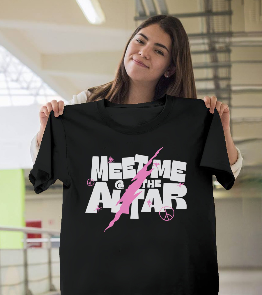 Meet Me @ The Altar Pink Lightning and Peace Signs T-Shirt