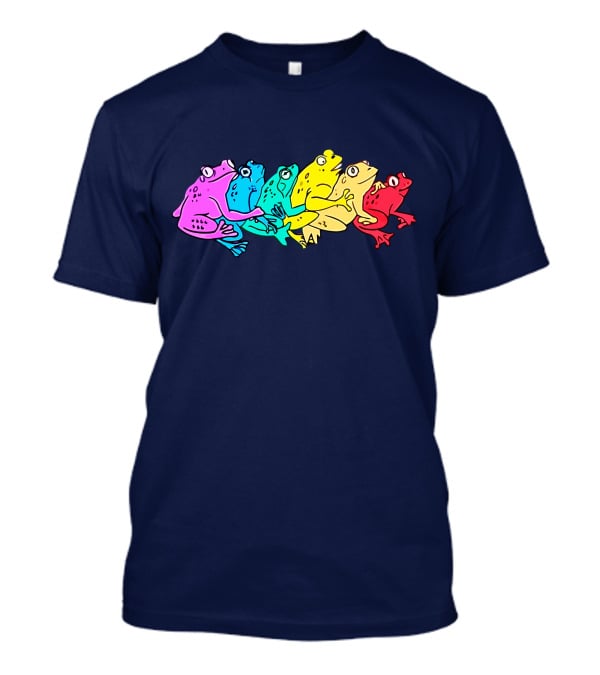 Rainbow Gay Frog Pride Colors Vibrant Frogs T-Shirt