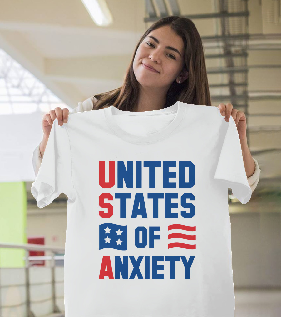United States of Anxiety USA Flag T-Shirt