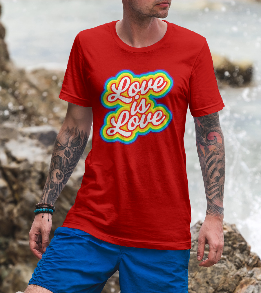 Pride Love Is Love Gender Inclusive Rainbow Toddler T-Shirt