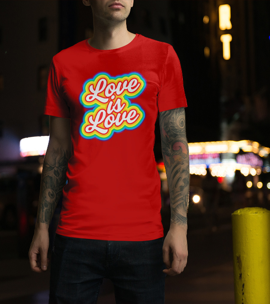 Pride Love Is Love Gender Inclusive Rainbow Toddler T-Shirt