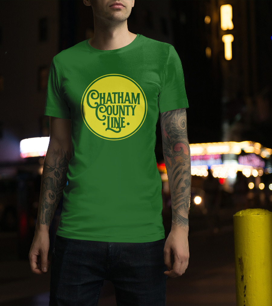 Chatham County Line Vintage Circle Logo On Green Background T-Shirt