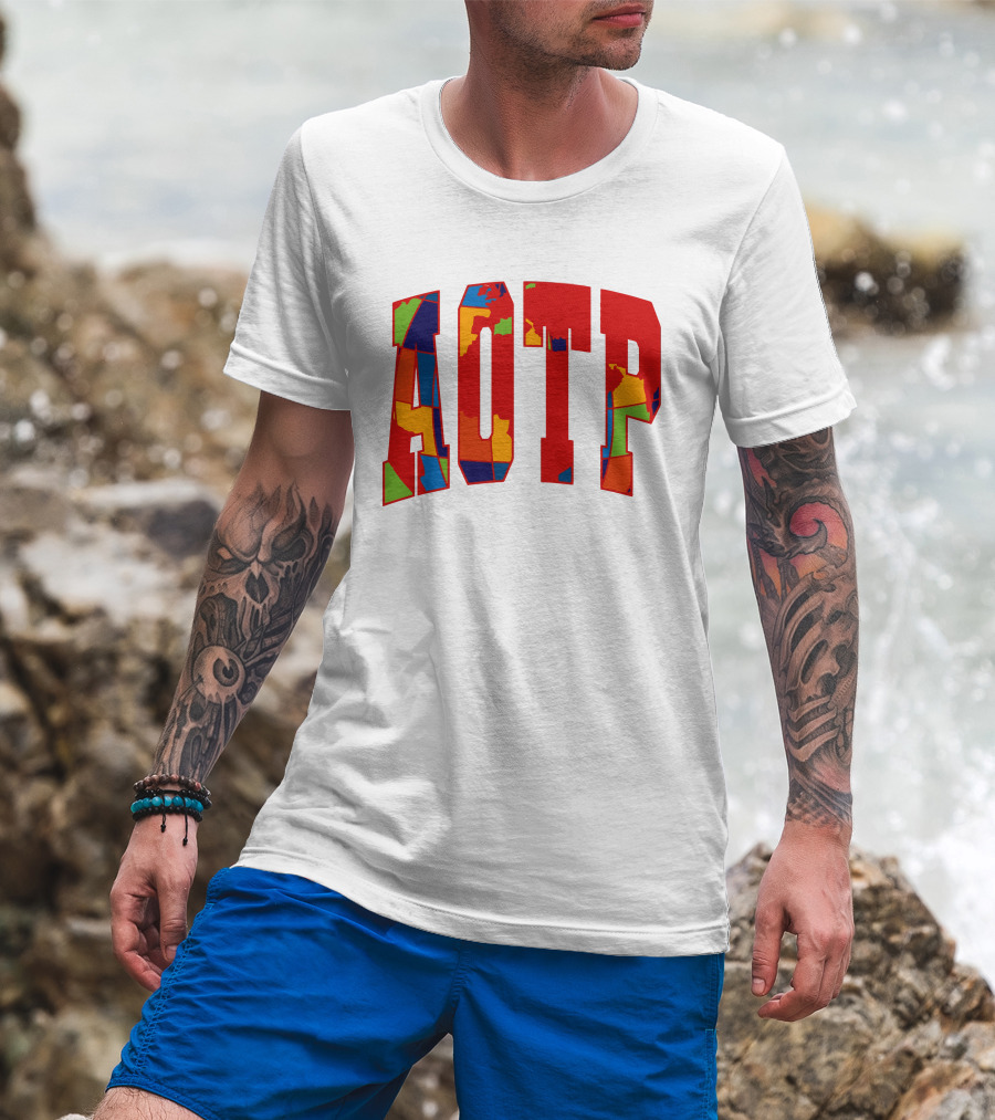AOTP Bold Multicolor Lettering T-Shirt