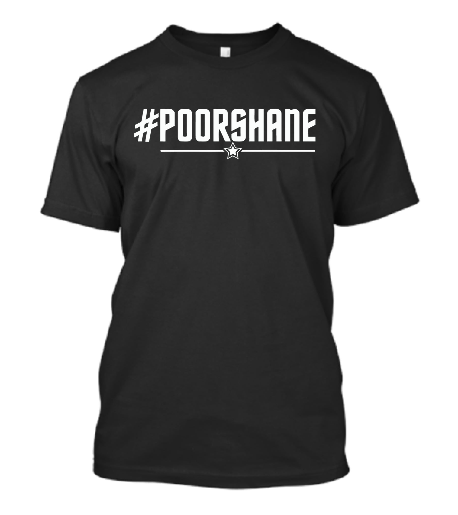 POORSHANE Star Symbol Text With Hashtag T-Shirt