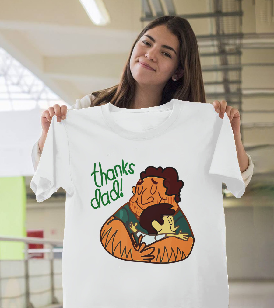 Thanks Dad Happy Hugging Dad And Child T-Shirt
