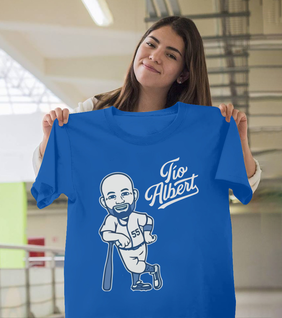 Los Angeles Baseball Tio Albert 55 Cartoon Character T-Shirt