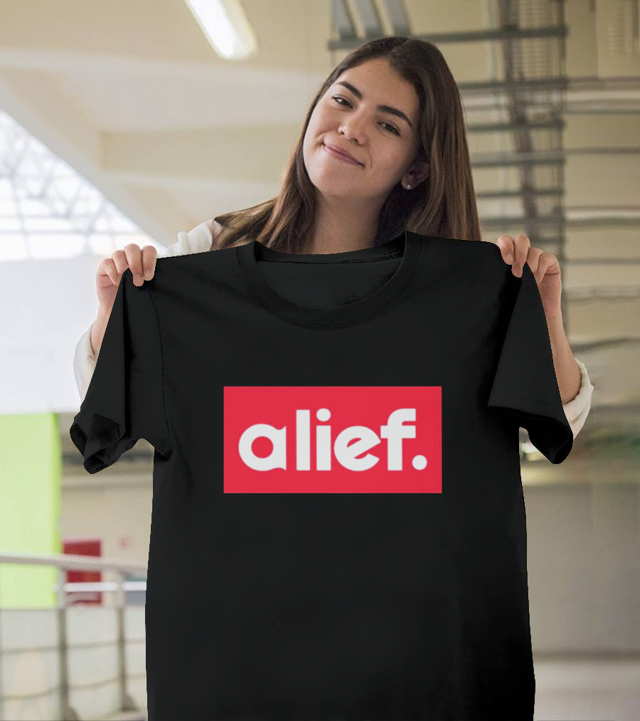 Alief Box Logo Red And Black T-Shirt