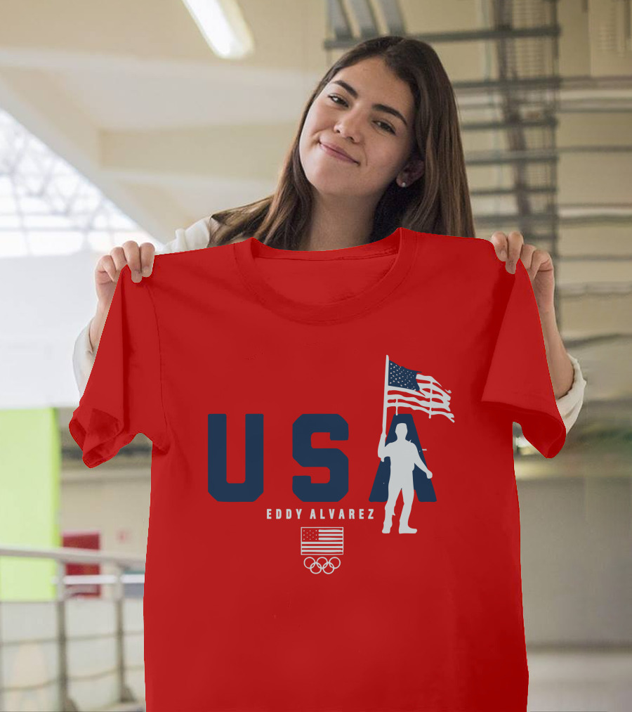 USA Eddy Alvarez Olympic Flag Bearer T-Shirt