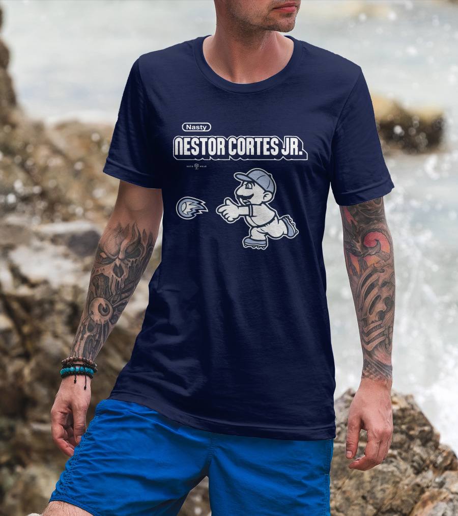 Nasty Nestor Cortes Jr. Cartoon Baseball New York Roto Wear T-Shirt