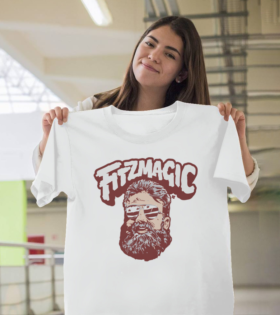 Fitzmagic Bearded Sunglasses Graphic Featuring Charles Leno T-Shirt