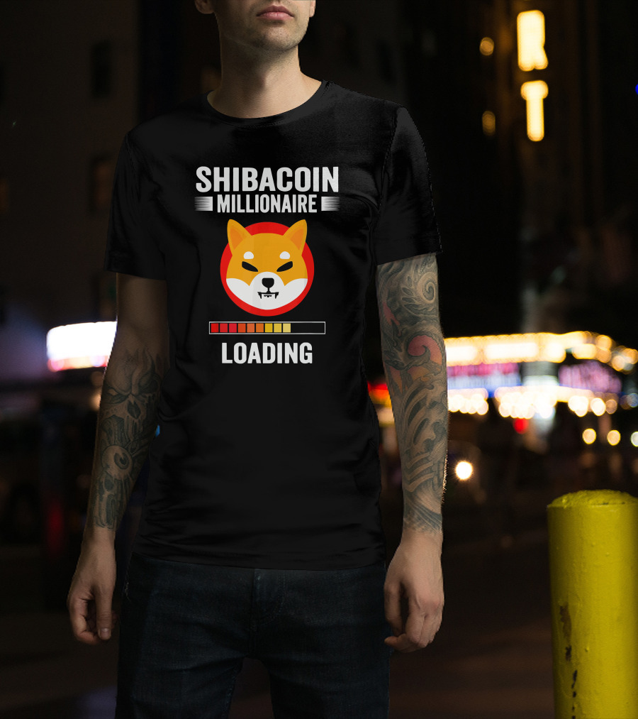Shibacoin Millionaire Loading Iconic Doge Face T-Shirt