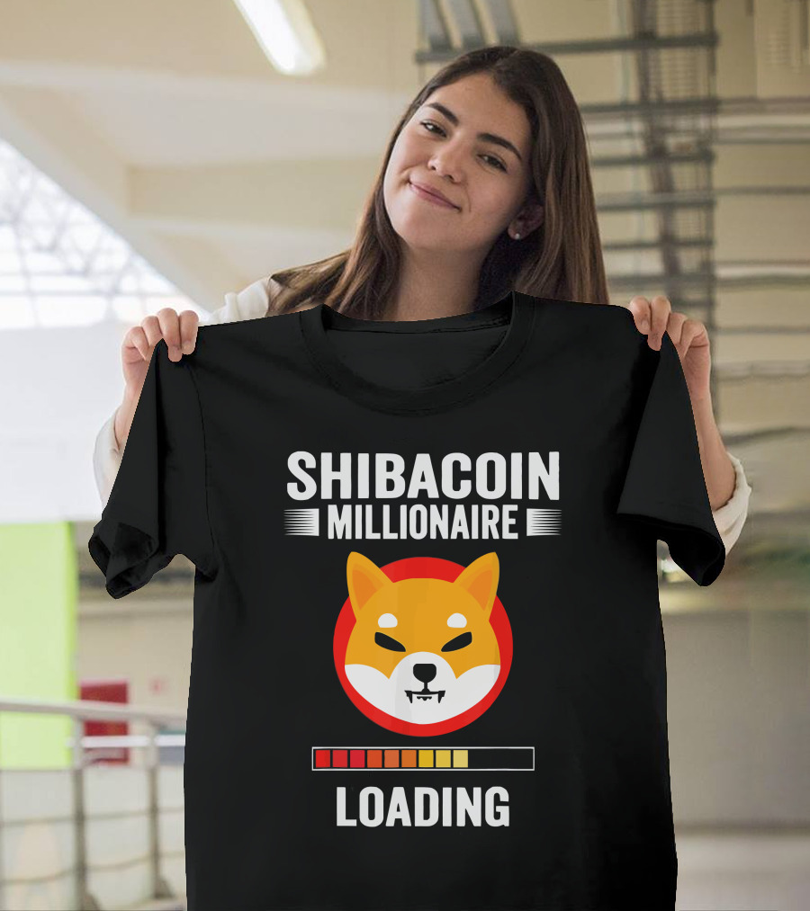 Shibacoin Millionaire Loading Iconic Doge Face T-Shirt