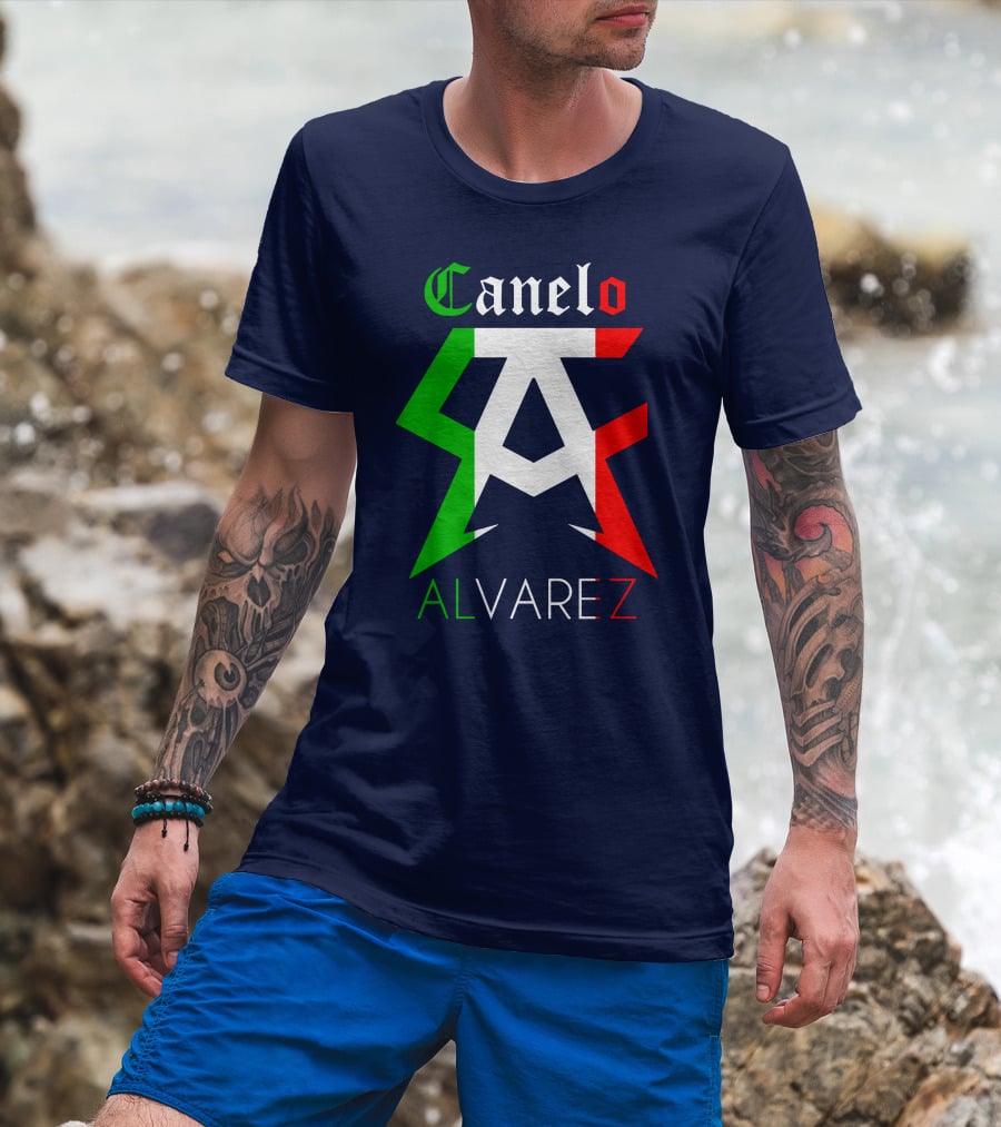Canelo Alvarez Logo Mexican Flag Colors CA Initials T-Shirt