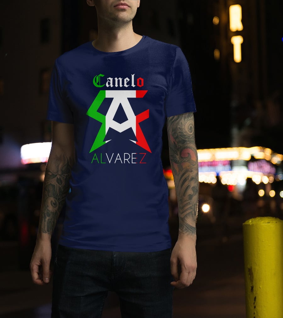 Canelo Alvarez Logo Mexican Flag Colors CA Initials T-Shirt