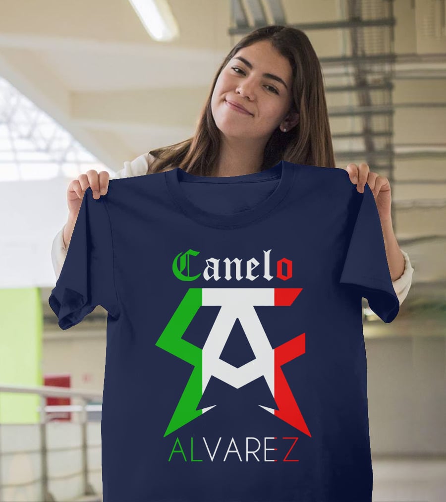 Canelo Alvarez Logo Mexican Flag Colors CA Initials T-Shirt
