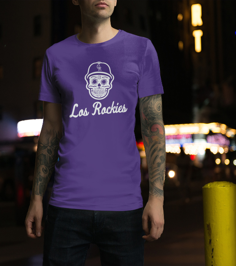 Los Rockies Calavera Sugar Skull Baseball Hat T-Shirt