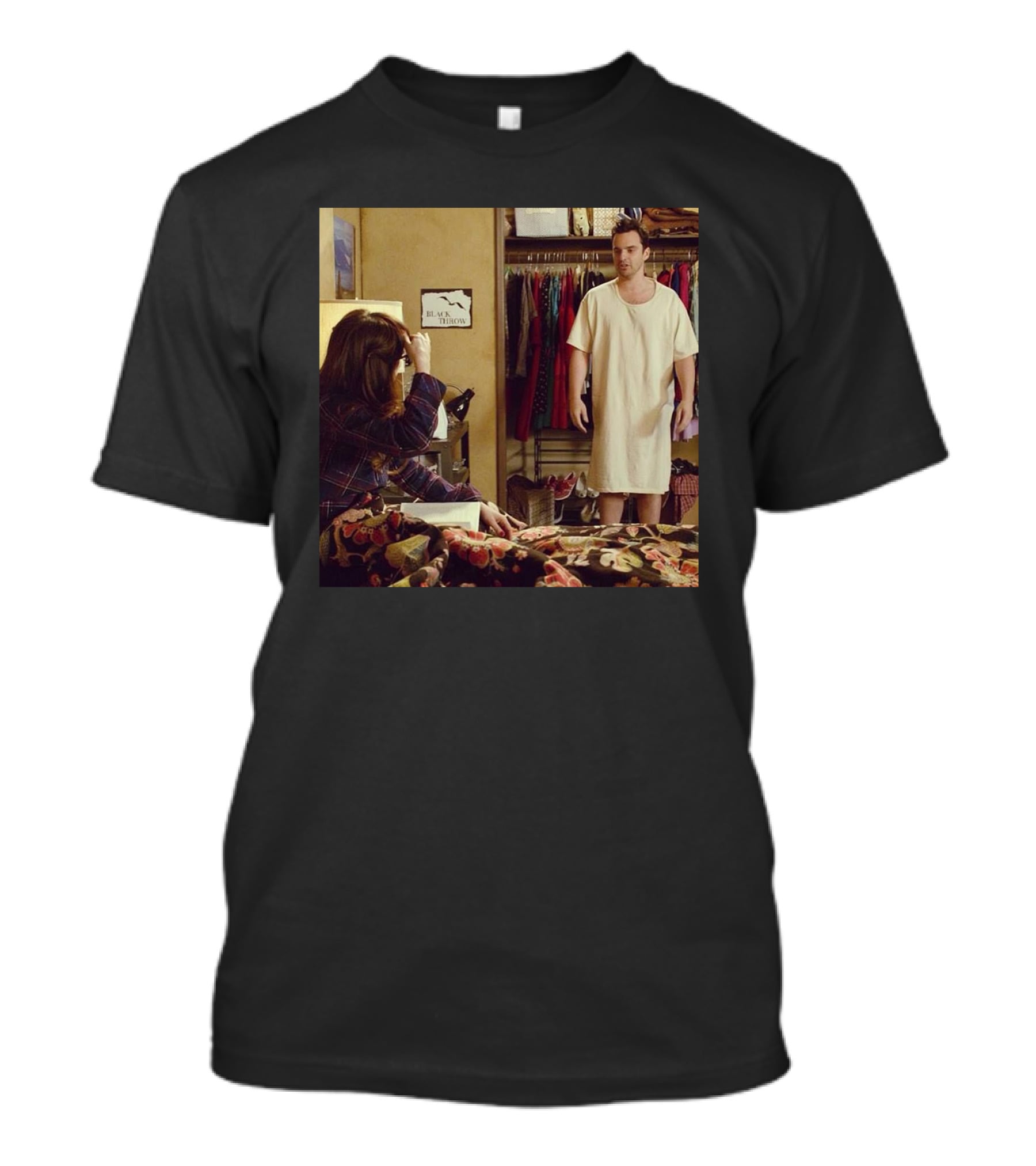 Nick Miller Sleepwear Scene With Pajamas And Wardrobe T-Shirt