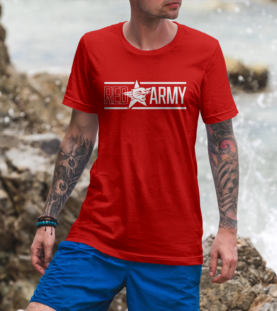 Red Perth Wildcats Fan Army T-Shirt