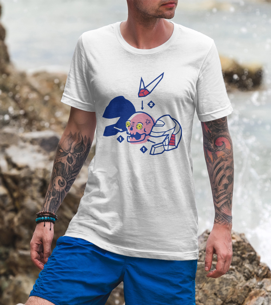 Pewdiepie Mecha Anatomy Skull Robot Disassembled T-Shirt