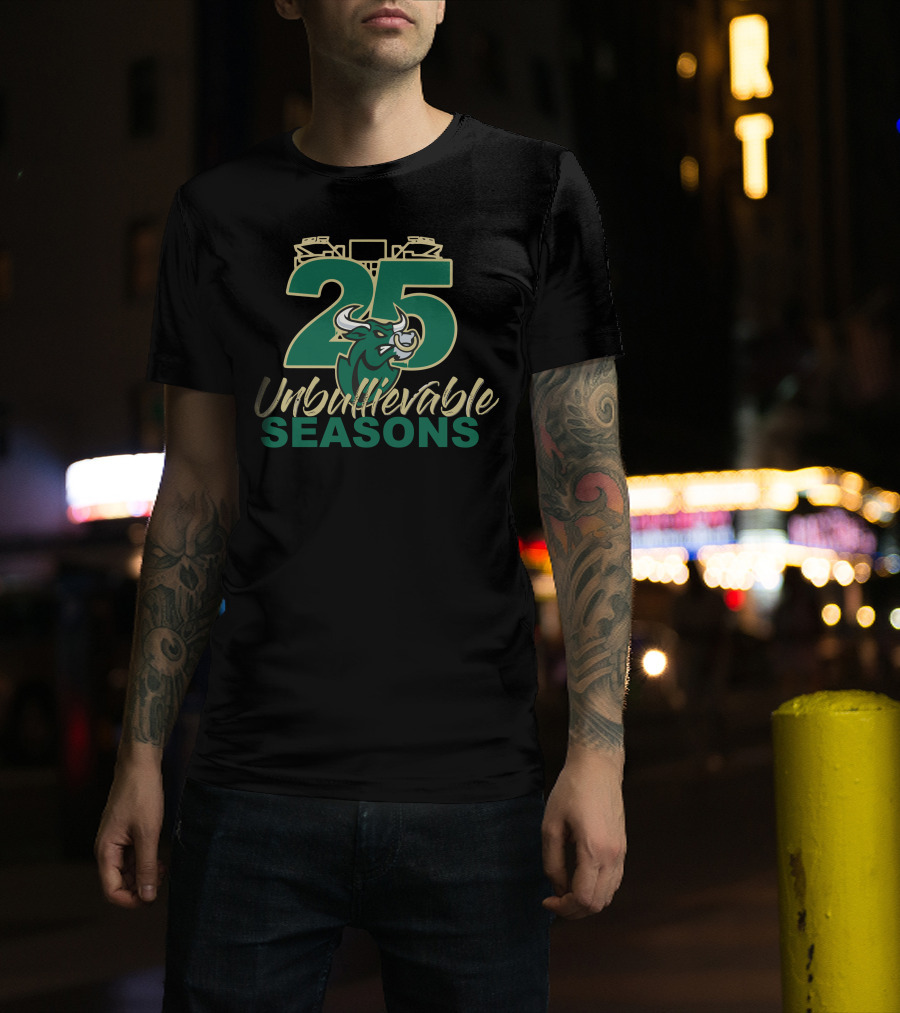 25 Unbullievable Seasons Bulls Stadium T-Shirt