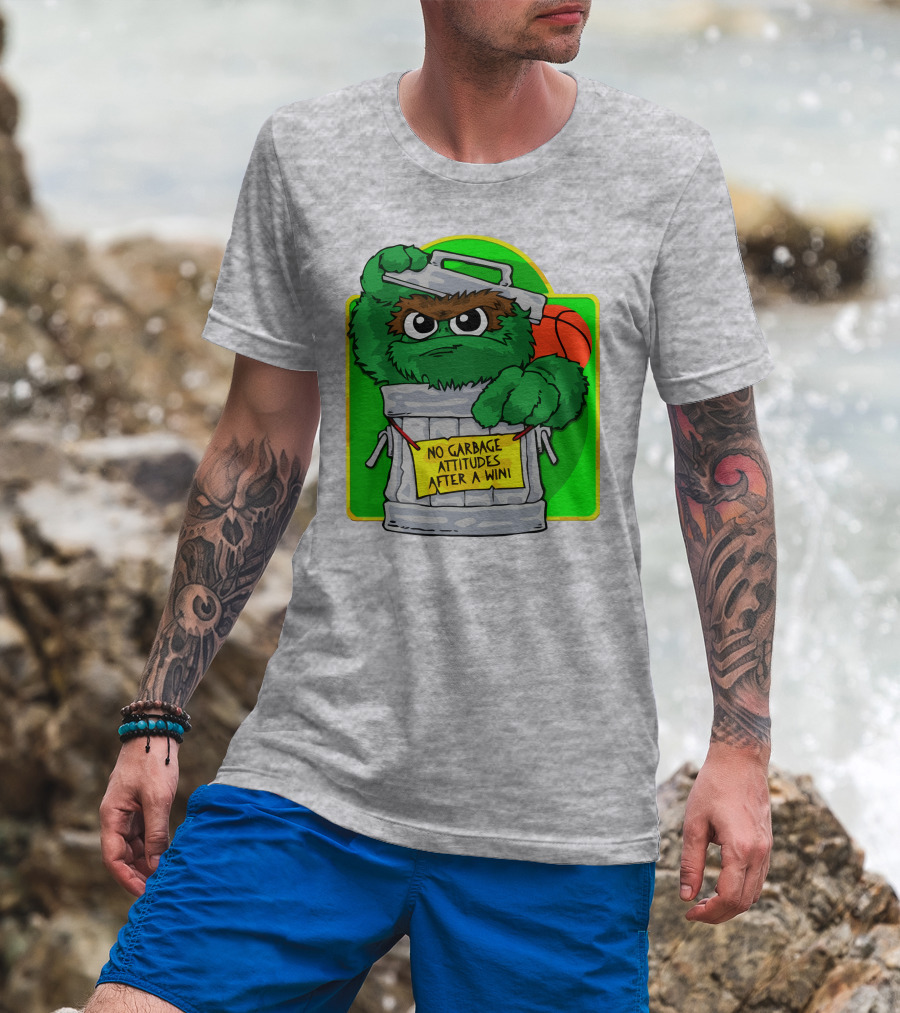 No Garbage Attitudes After A Win Eric Musselman Inspired Furry Trash Can Creature T-Shirt