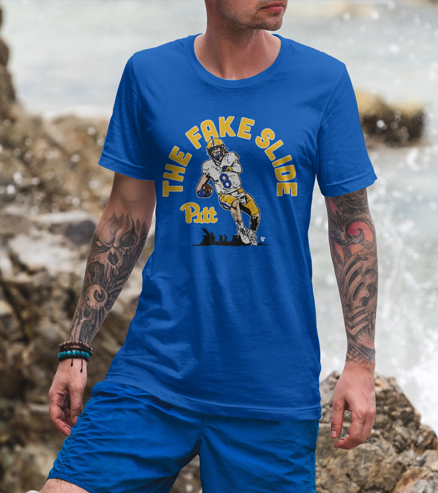 Pitt Kenny Pickett The Fake Slide Football Action T-Shirt