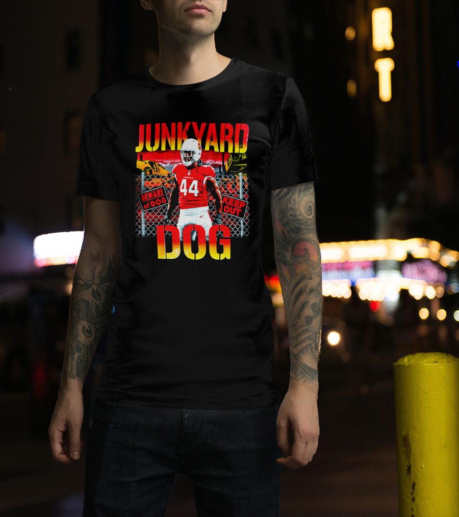 JunkYard Dog Beware Of Dog Keep Out 44 Football Player T-Shirt