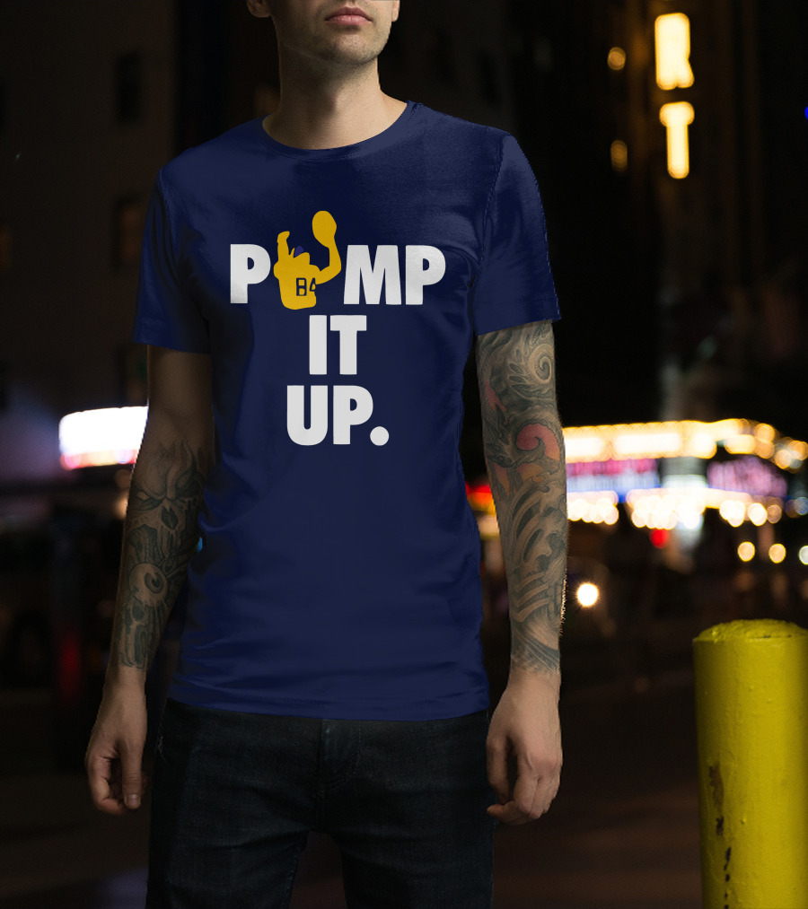 Pump It Up Blue B4 Ninety Football Gesture T-Shirt