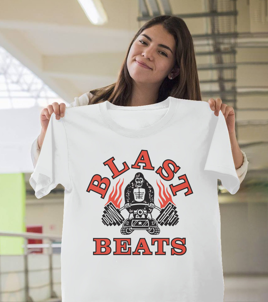 BLAST BEATS Ape with Weights and Flames T-Shirt
