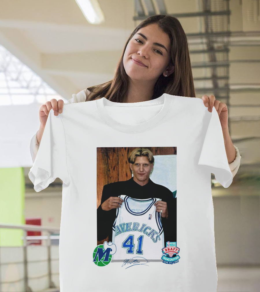 Dirk Nowitzki Mavericks NBA Draft Vancouver June 24 1998 T-Shirt