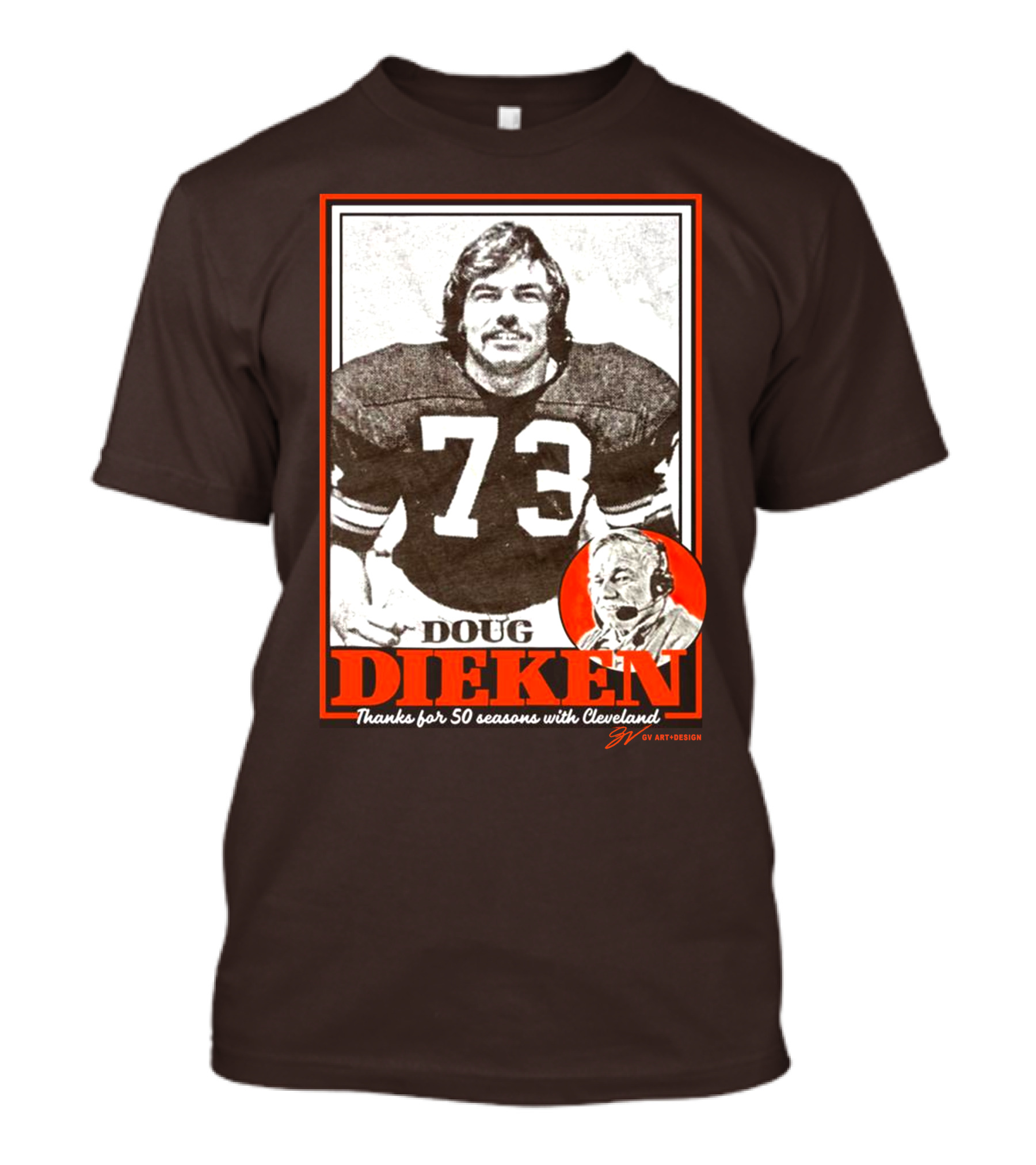 Doug Dieken 50 Seasons With Cleveland Football Number 73 Honors T-Shirt