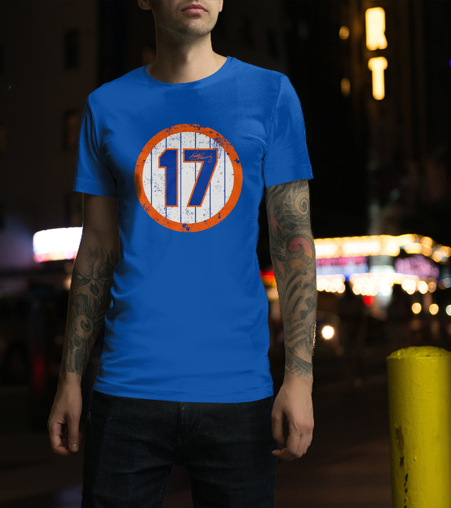 Keith Hernandez 17 New York Mets Jersey Number Signature Classic T-Shirt