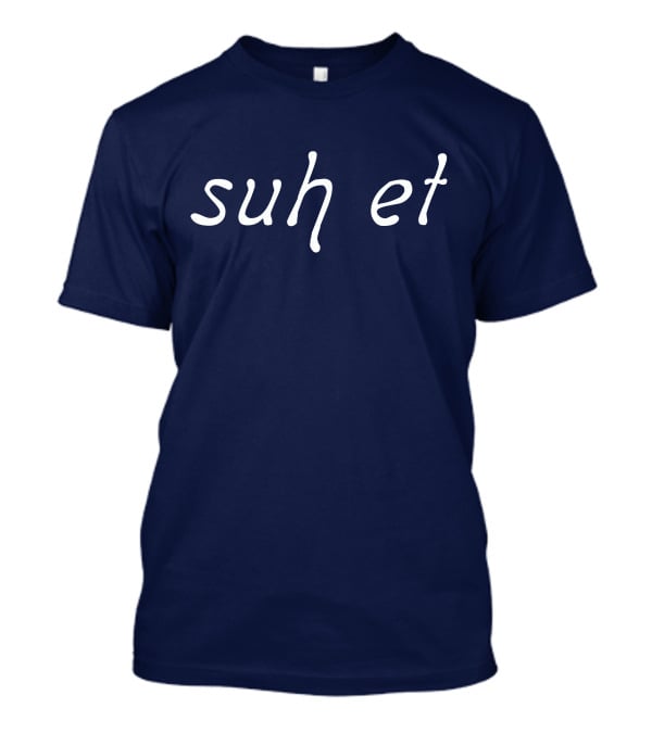 Suh Et Minimalist Text Design Navy Blue T-Shirt