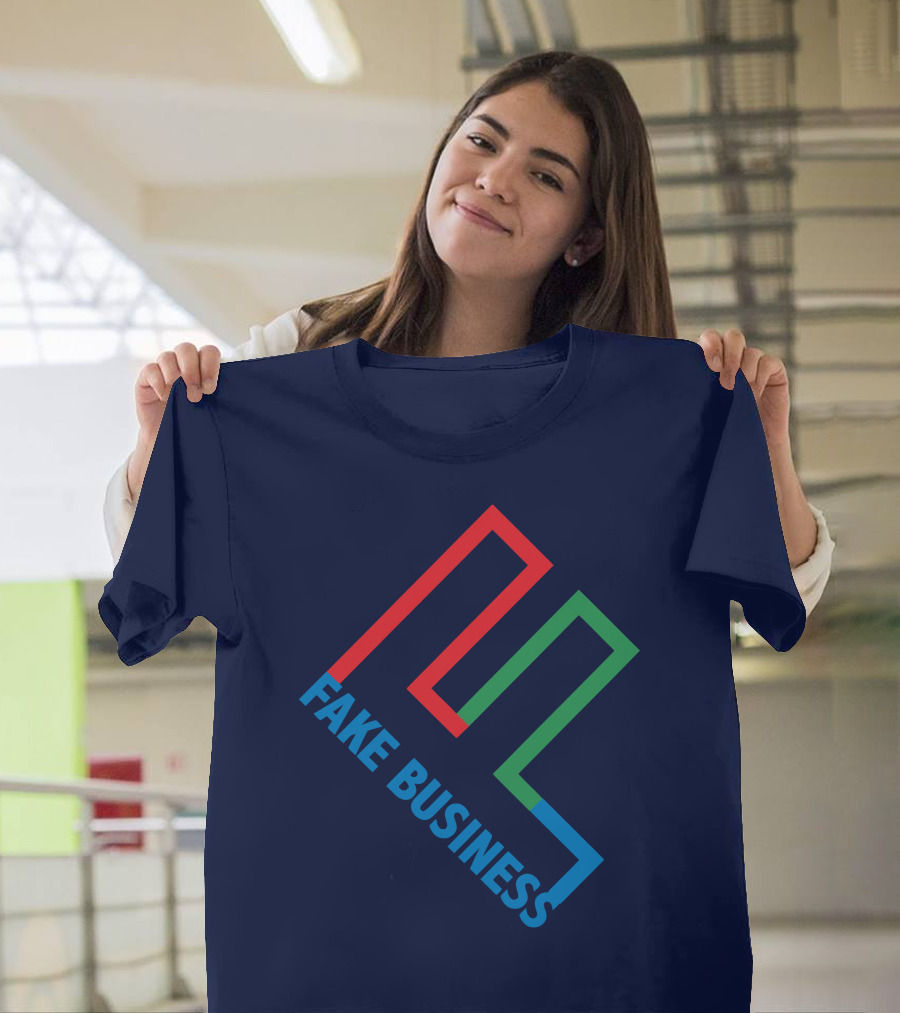 Fake Business Logo with Red Green Blue Lines T-Shirt