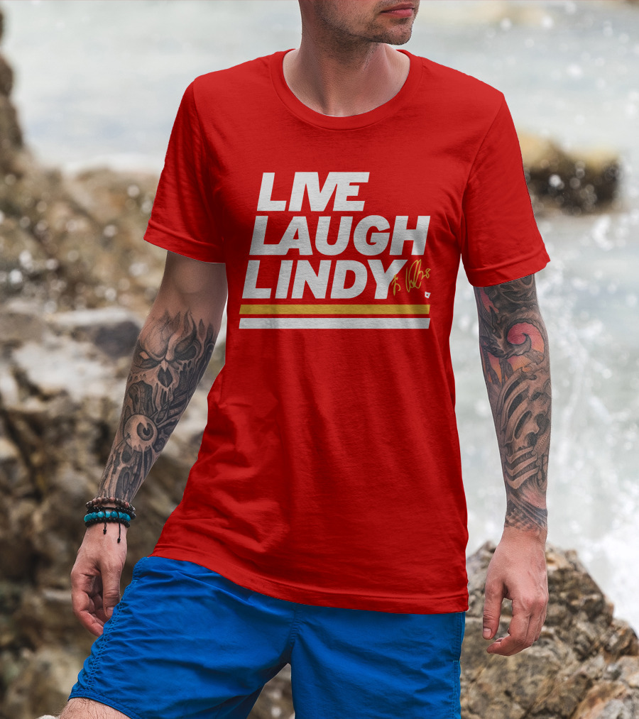 Elias Lindholm Live Laugh Lindy Bold Red Text With Signature T-Shirt