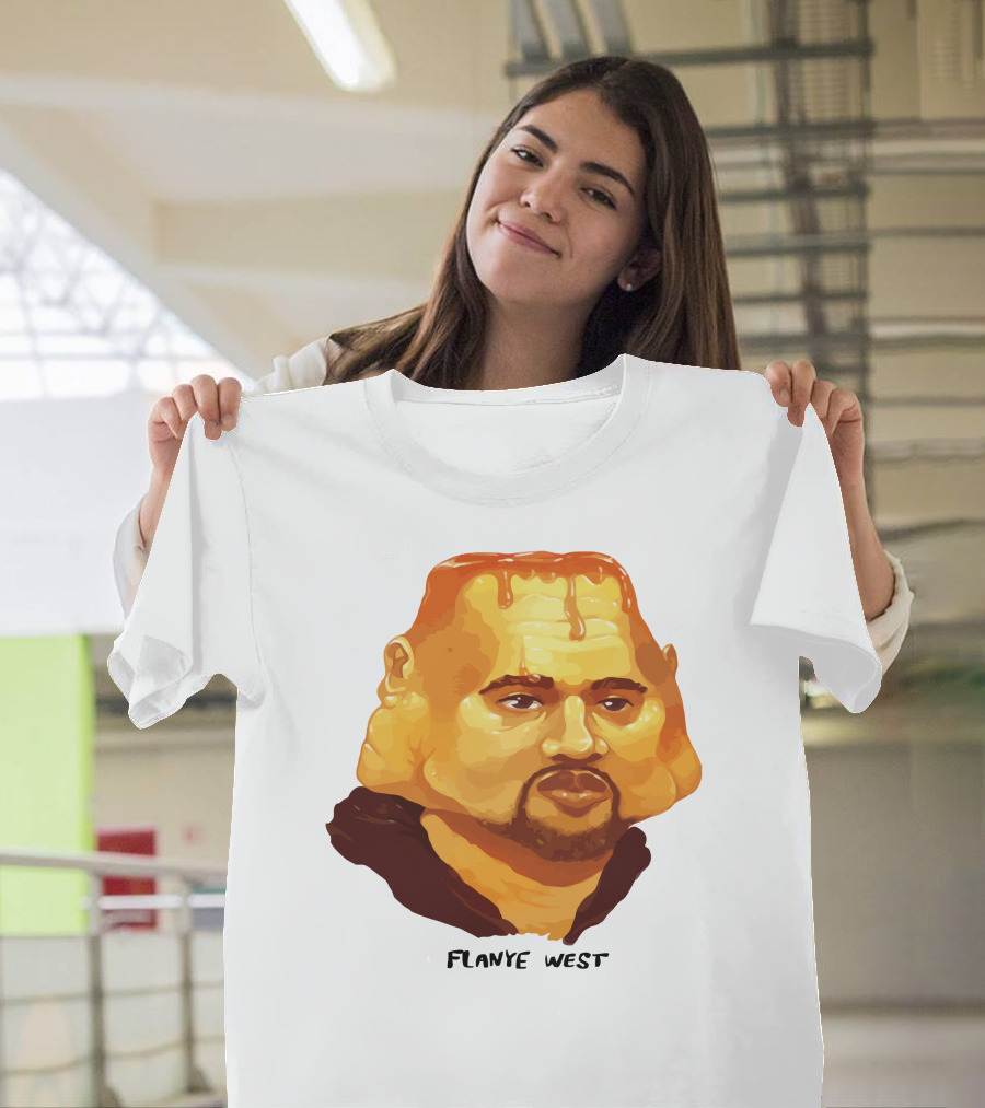 Flanye West Pancake Head Parody Caricature T-Shirt