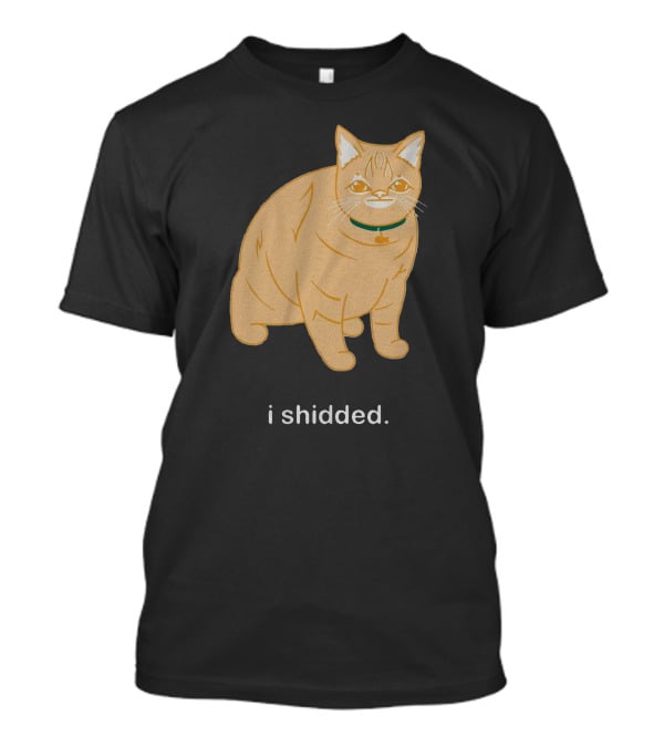 I Shidded Cat Orange Feline With Green Collar T-Shirt