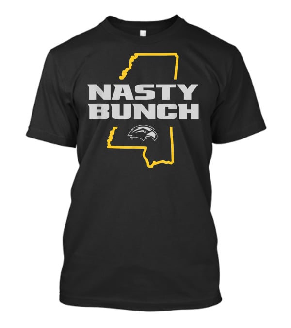 Southern Miss Golden Eagles Nasty Bunch Mississippi Outline T-Shirt