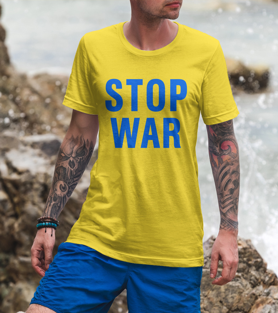 Illia Kovtun Stop War Shirt Bold Blue Typography T-Shirt