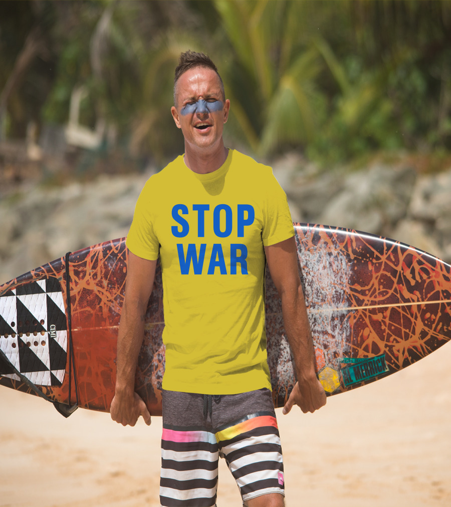 Illia Kovtun Stop War Shirt Bold Blue Typography T-Shirt