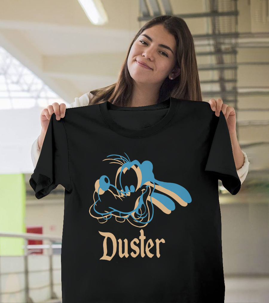 Pluto Duster Retro Cartoon Blue Line T-Shirt
