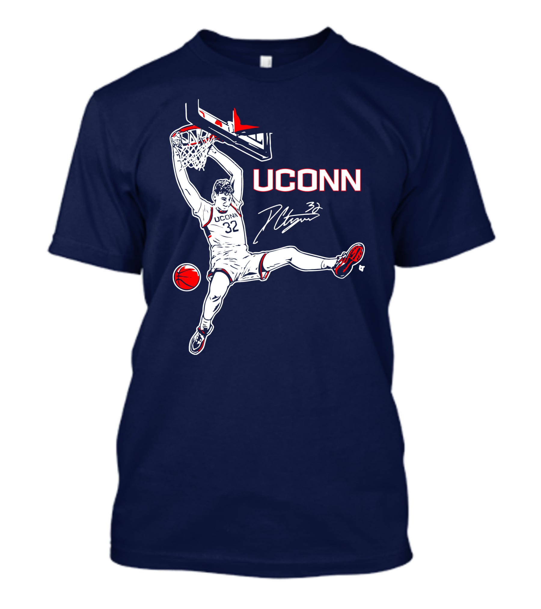 UConn Basketball Donovan Clingan Slam Dunk Signature 32 T-Shirt
