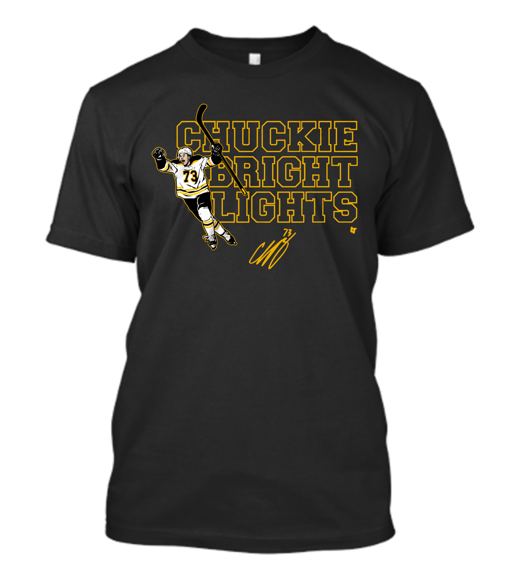 CHUCKIE BRIGHT LIGHTS Charlie McAvoy 73 T-Shirt